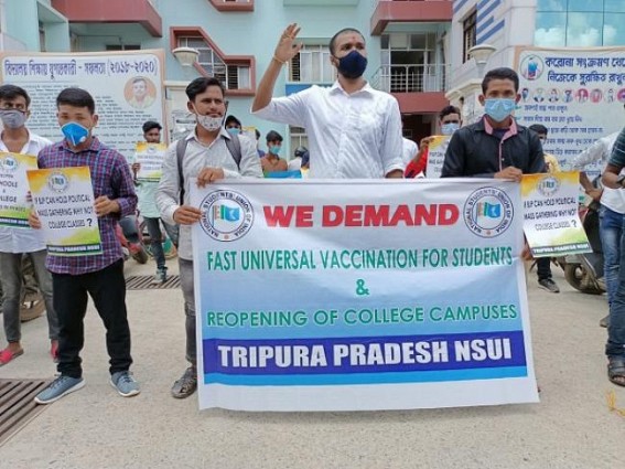 NSUI demanded Vaccination for students, youths at the earliest as Recruitment Process resumed in Tripura